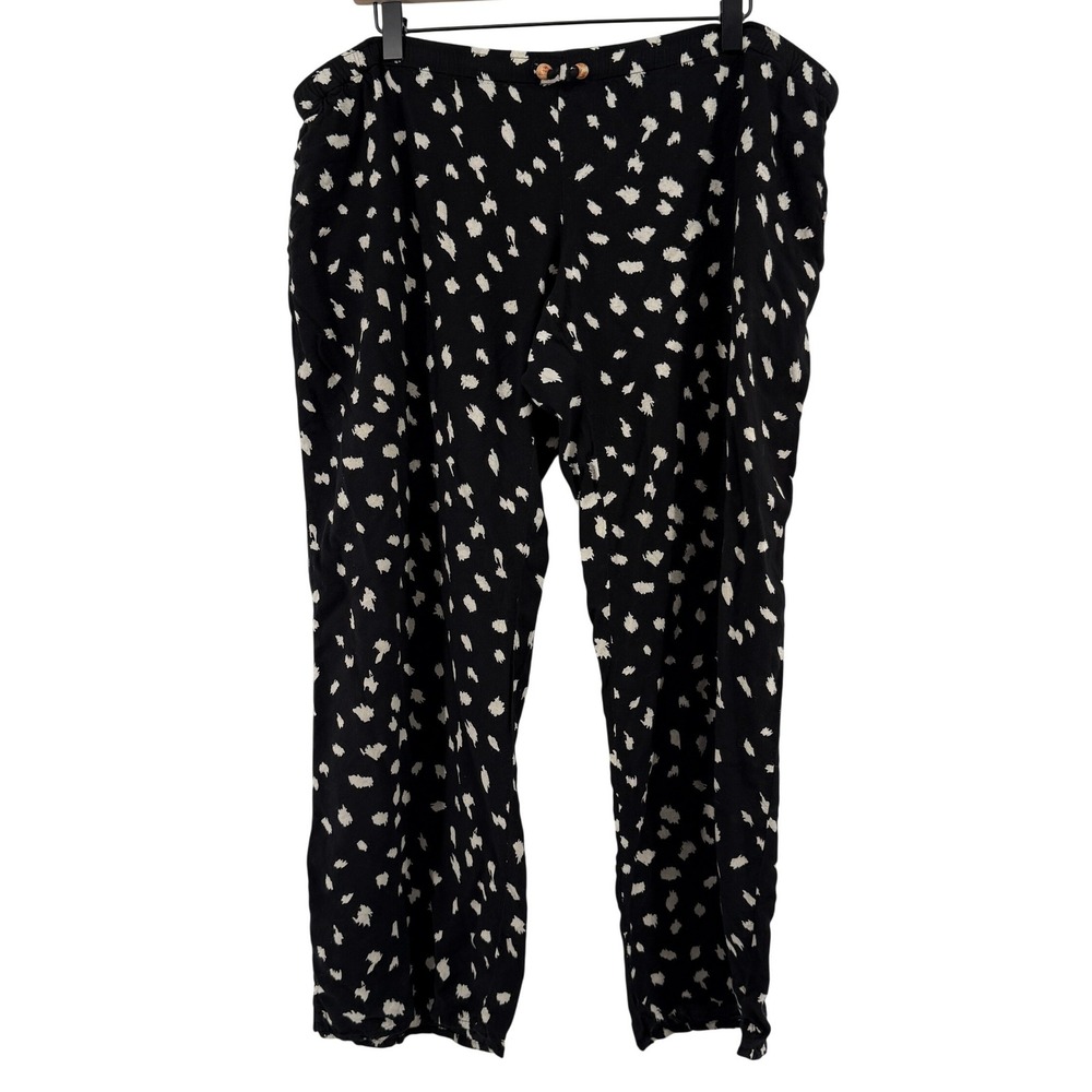 Sudara Punjammies Lounge Pajama Pants Black White Abstract Women M Flowy Boho